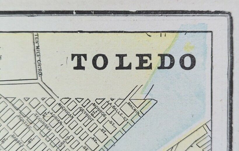 Vintage 1900 TOLEDO OHIO Map 14\