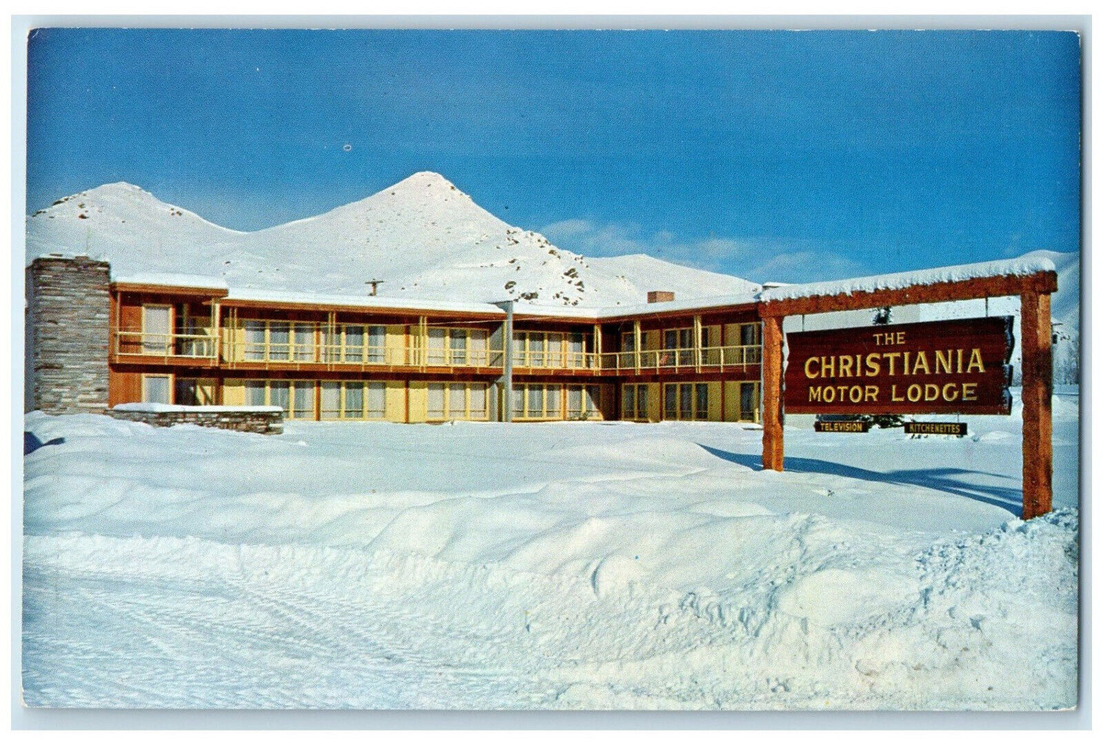 c1960's The Christiania Motor Lodge Ketchum Idaho ID Vintage Postcard