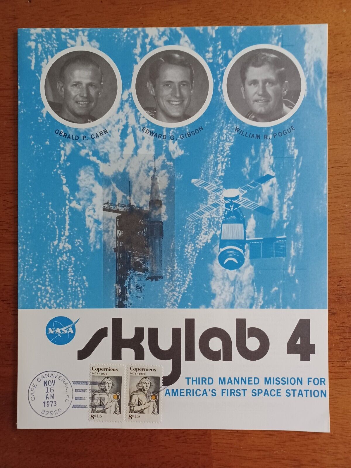 NASA space Skylab 4 Original 11x8.5 Size RARE Booklet With Launch 11/16/73 Cancl