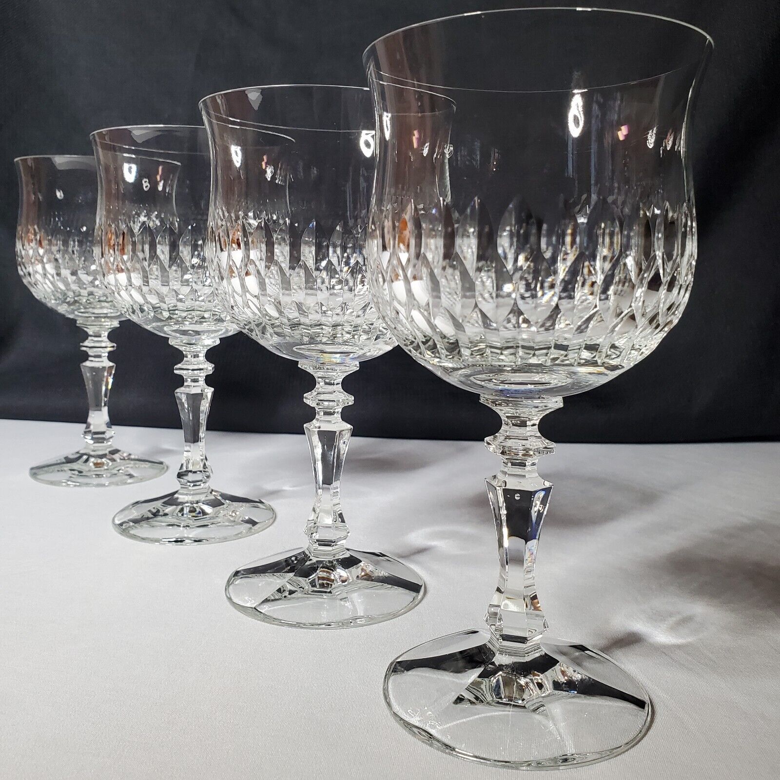 4 Vtg Schott Zwiesel DESIREE Crystal Wine Glasses Water Goblets 7\
