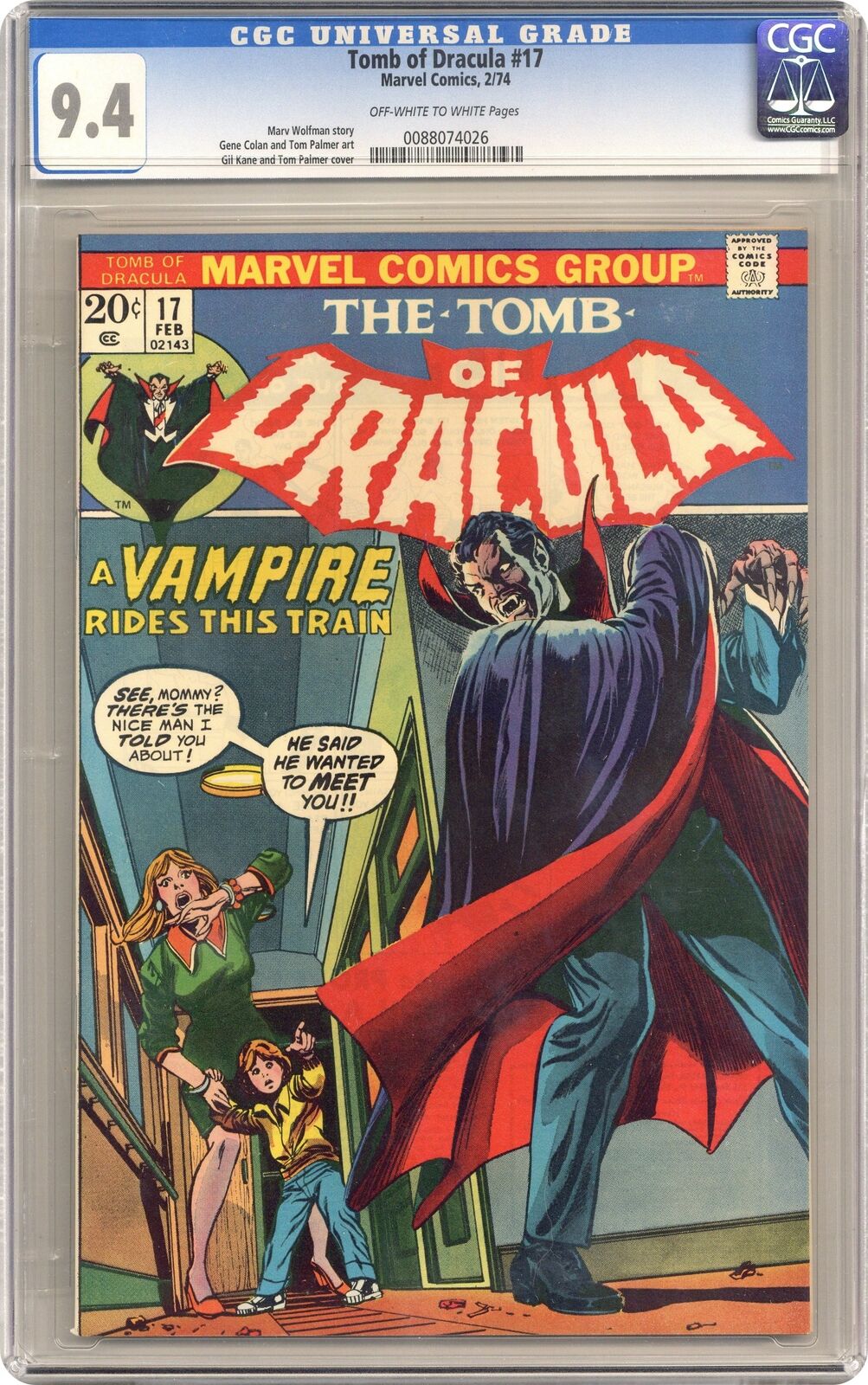 Tomb of Dracula #17 CGC 9.4 1974 0088074026