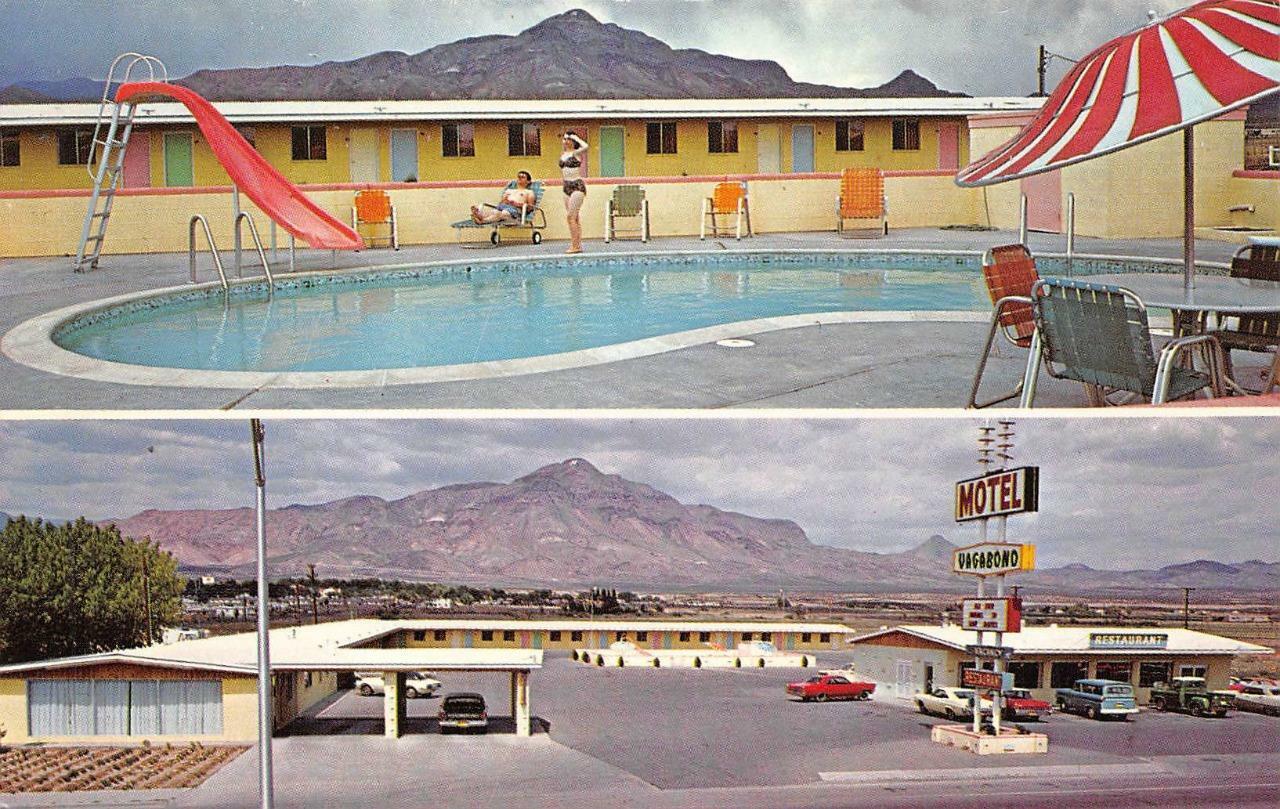 VAGABOND MOTEL & RESTAURANT Socorro, NM Roadside c1960s Vintage Postcard
