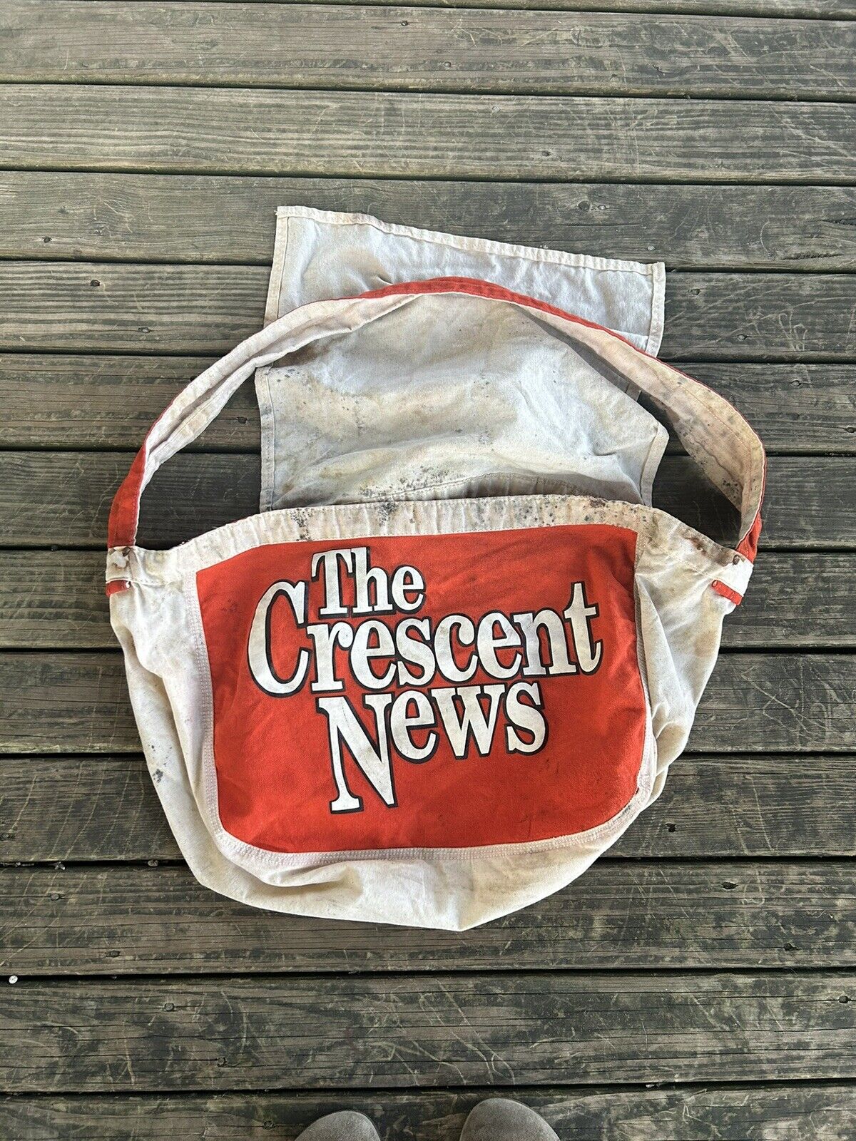 VINTAGE Original 1960s 's 1970s The crescent news Newspaper Boy Delivery Bag