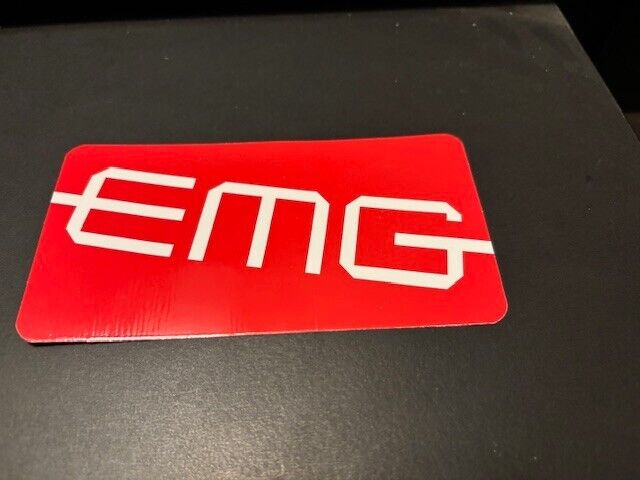 EMG Pickups Sticker CUSTOM RED GENUINE ORIGINAL 3X1.75