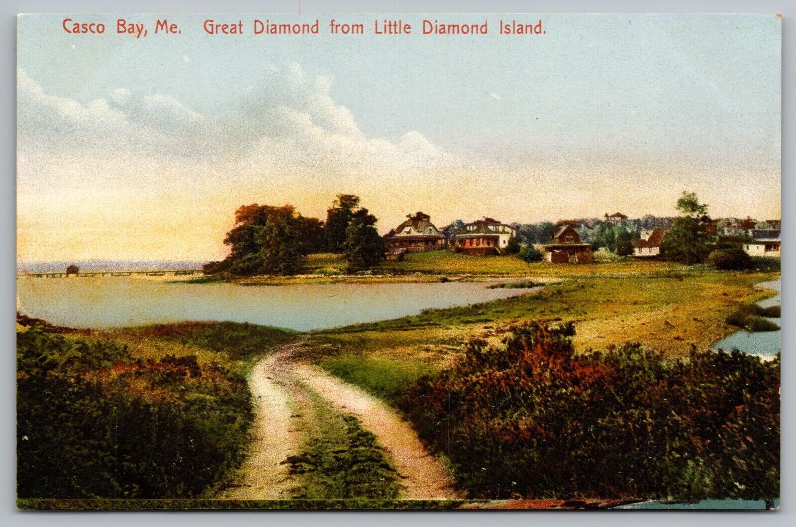 Postcard Great Diamond from Little Diamond Island Casco Bay Maine *A513
