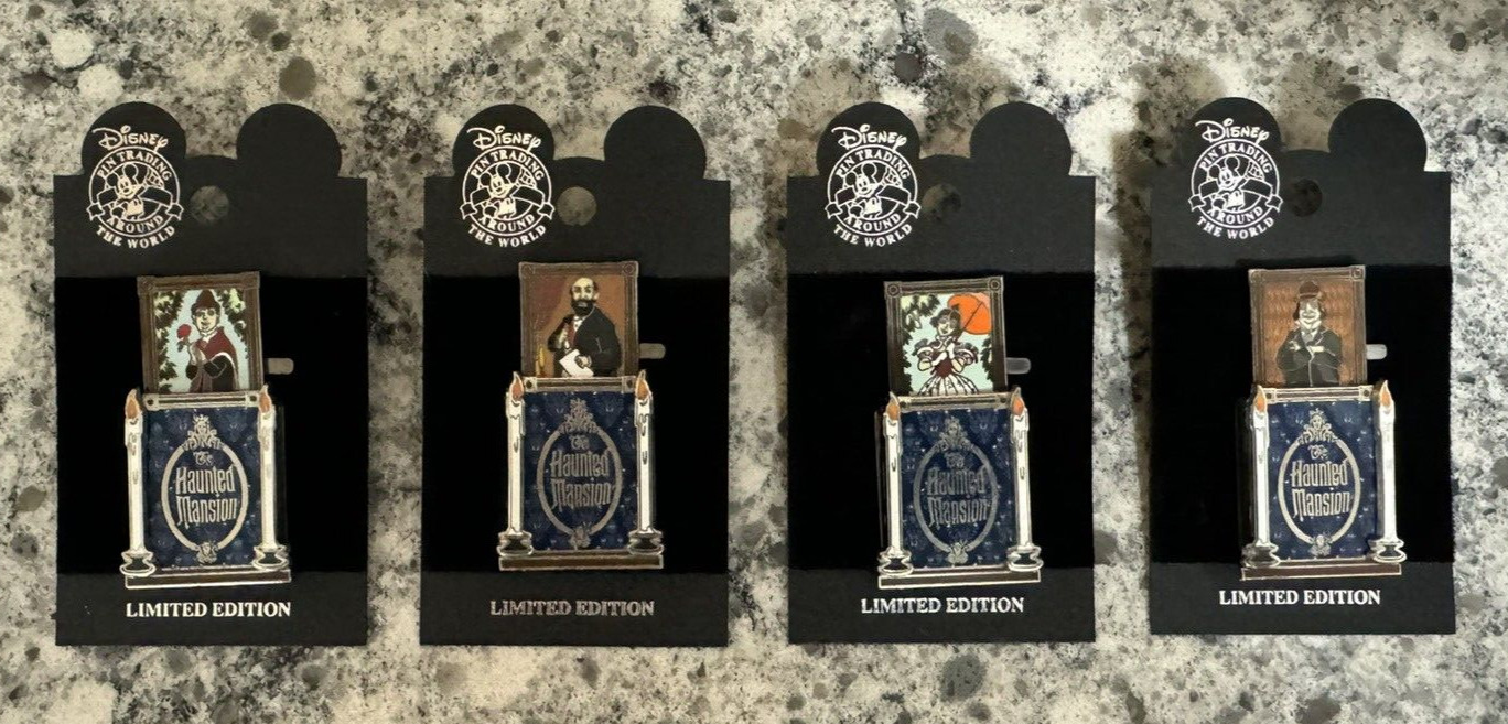 2003 Disney DLR Pins COMPLETE SET Haunted Mansion STRETCHING PORTRAITS LE 2000