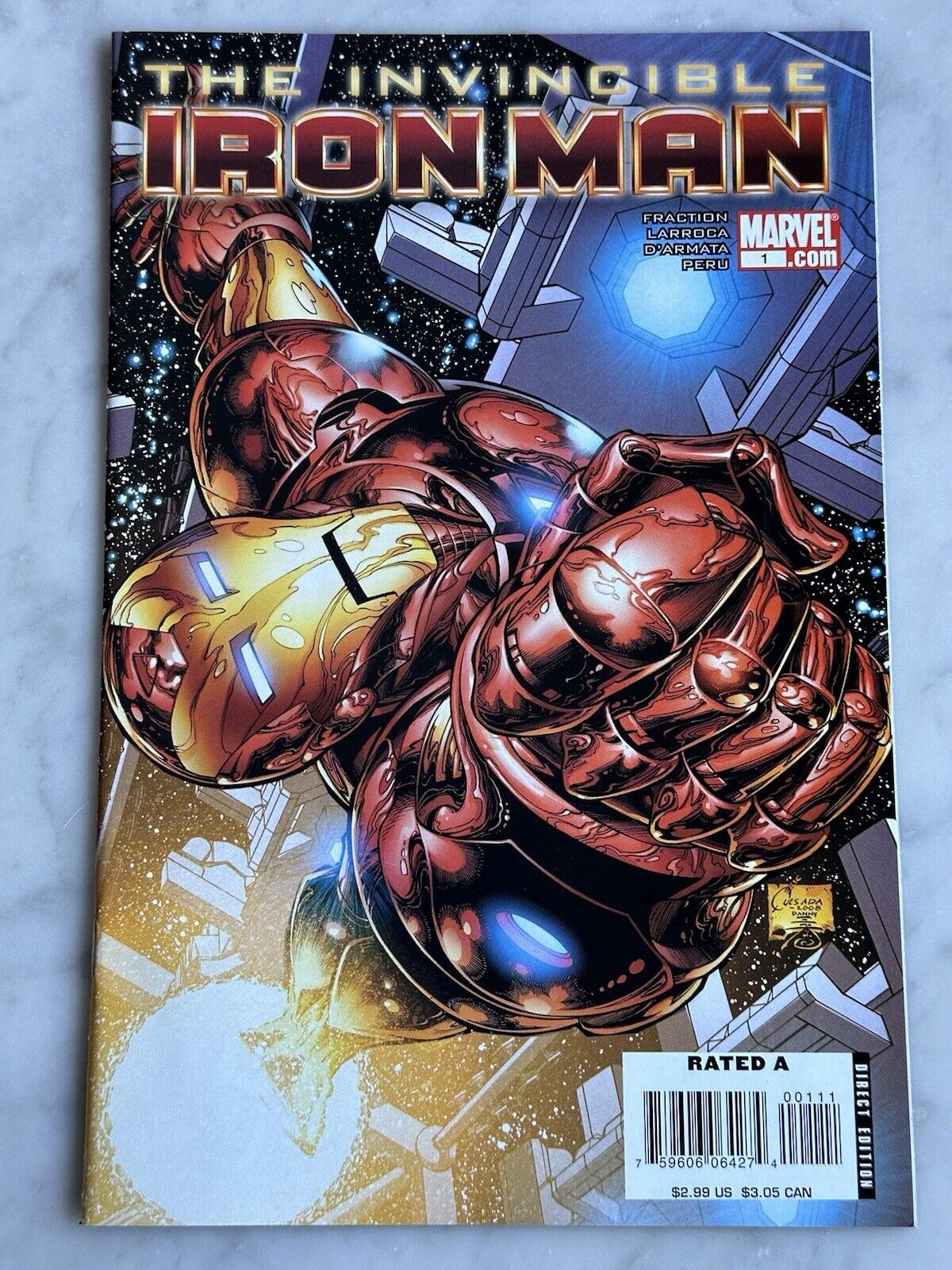 Invincible Iron Man #1 Quesada NM 9.4 - Buy 3 for  (Marvel, 2008)