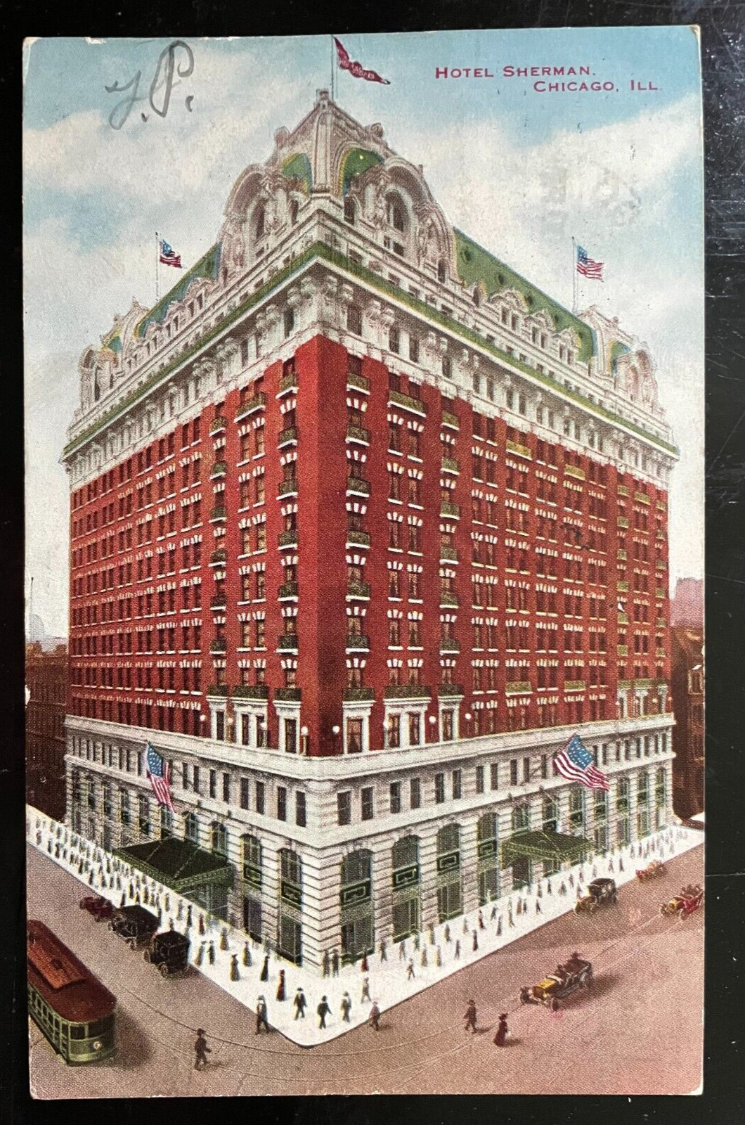Vintage Postcard 1912 Hotel Sherman, Chicago, Illinois (IL)