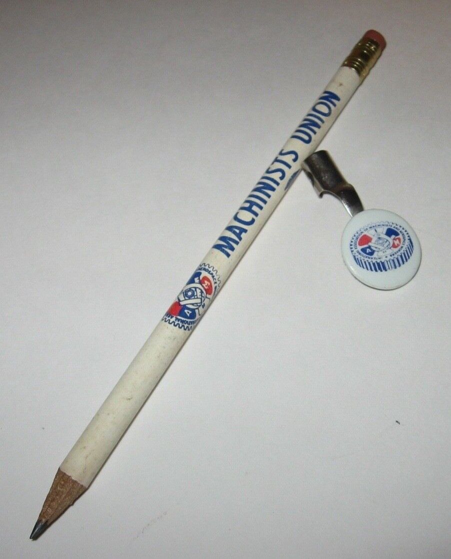 Vintage IAM Machinists Aerospace Workers Union Pencil Topper Clip Promo