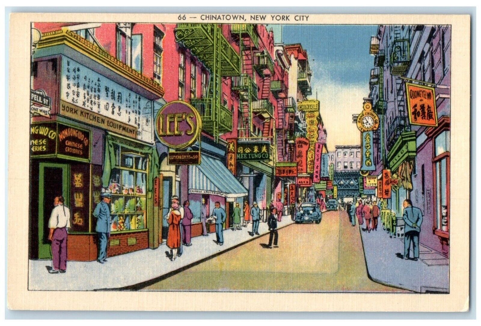 c1930s Business Section Restaurant Gift Shop Chinatown New York City NY Postcard