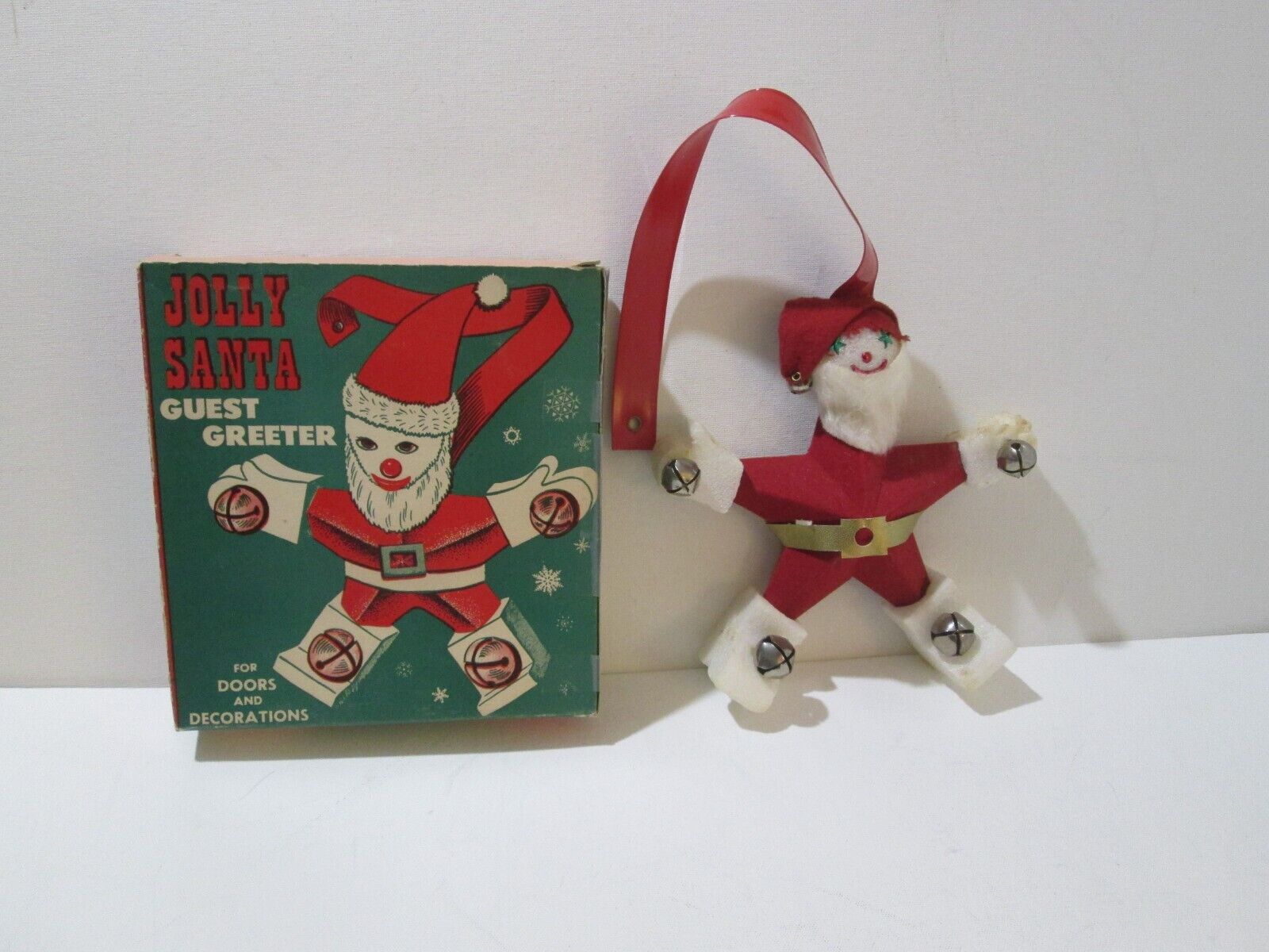 Vintage Criterion Bell Jolly Santa Guest Greeter Styrofoam Star Christmas Decor