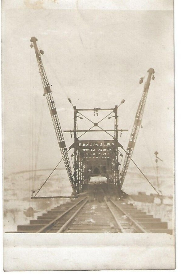 RPPC Belfast NY 1909 Erie/Erie Lackawanna Railroad Trestle Constructi Postcard