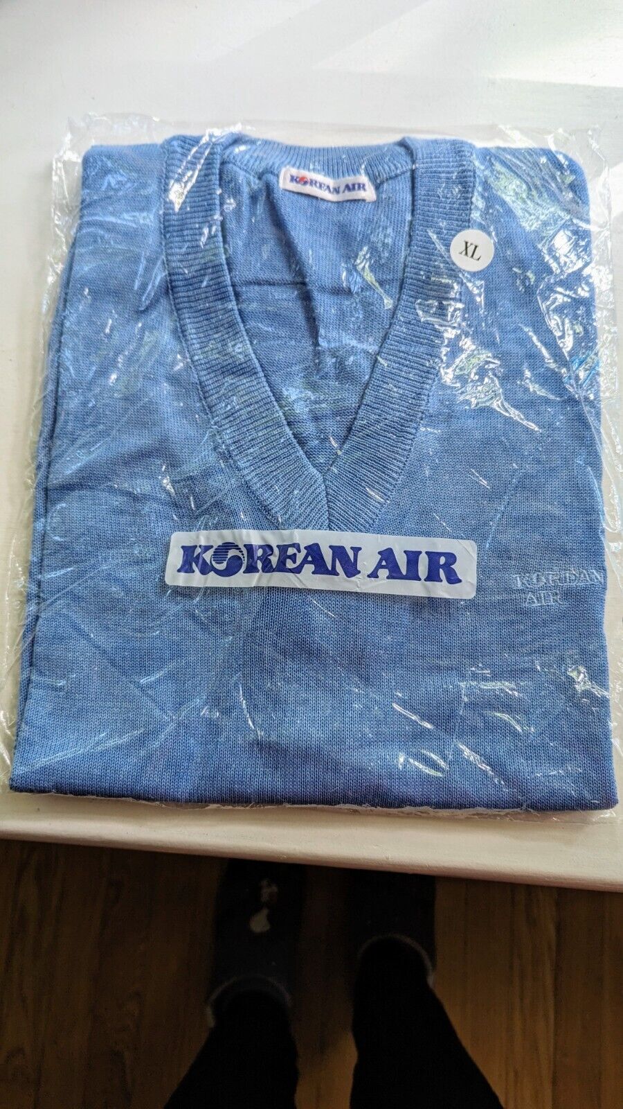 Korean Air Airlines Vintage Light Blue Airline Vest Size XL Never Opened in Bag