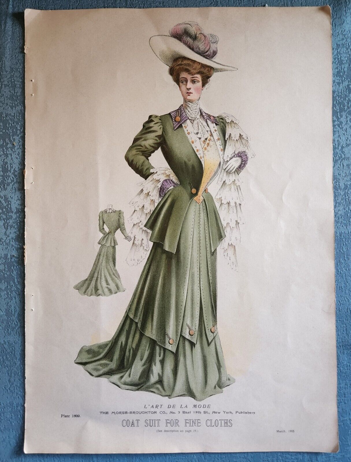 Original March 1905 Fashion Plate #1609 From L\'art De La Mode, Paper Lithograph 