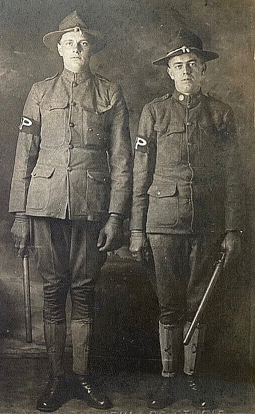 RARE WW1 US ARMY 78th LIGHTNING DIVISION MP's w/BATONS 1917 PHOTO POSTCARD RPPC