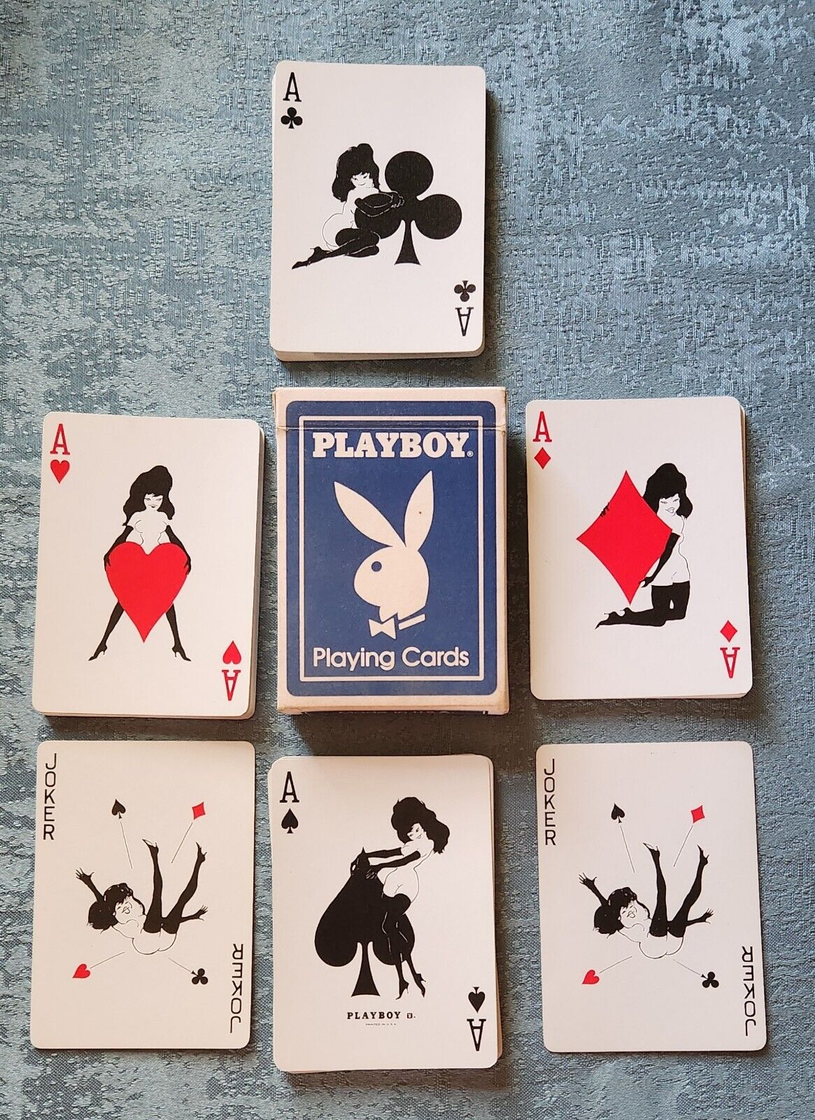 Vintage 1973 Playboy Playing Cards Blue Deck Opened-Complete