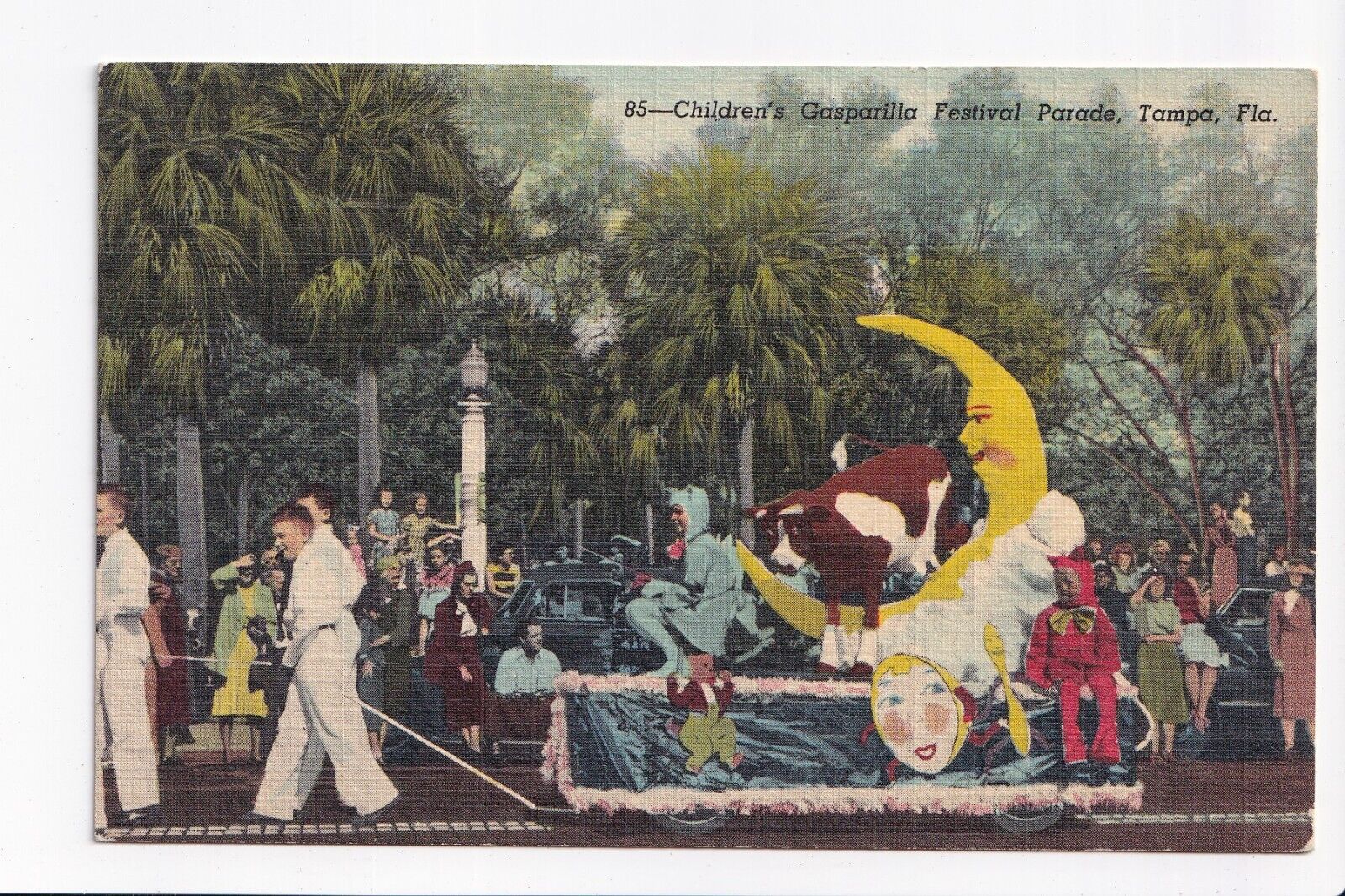 Vintage Postcard Children\'s Gasparilla Festival Parade Tampa FL