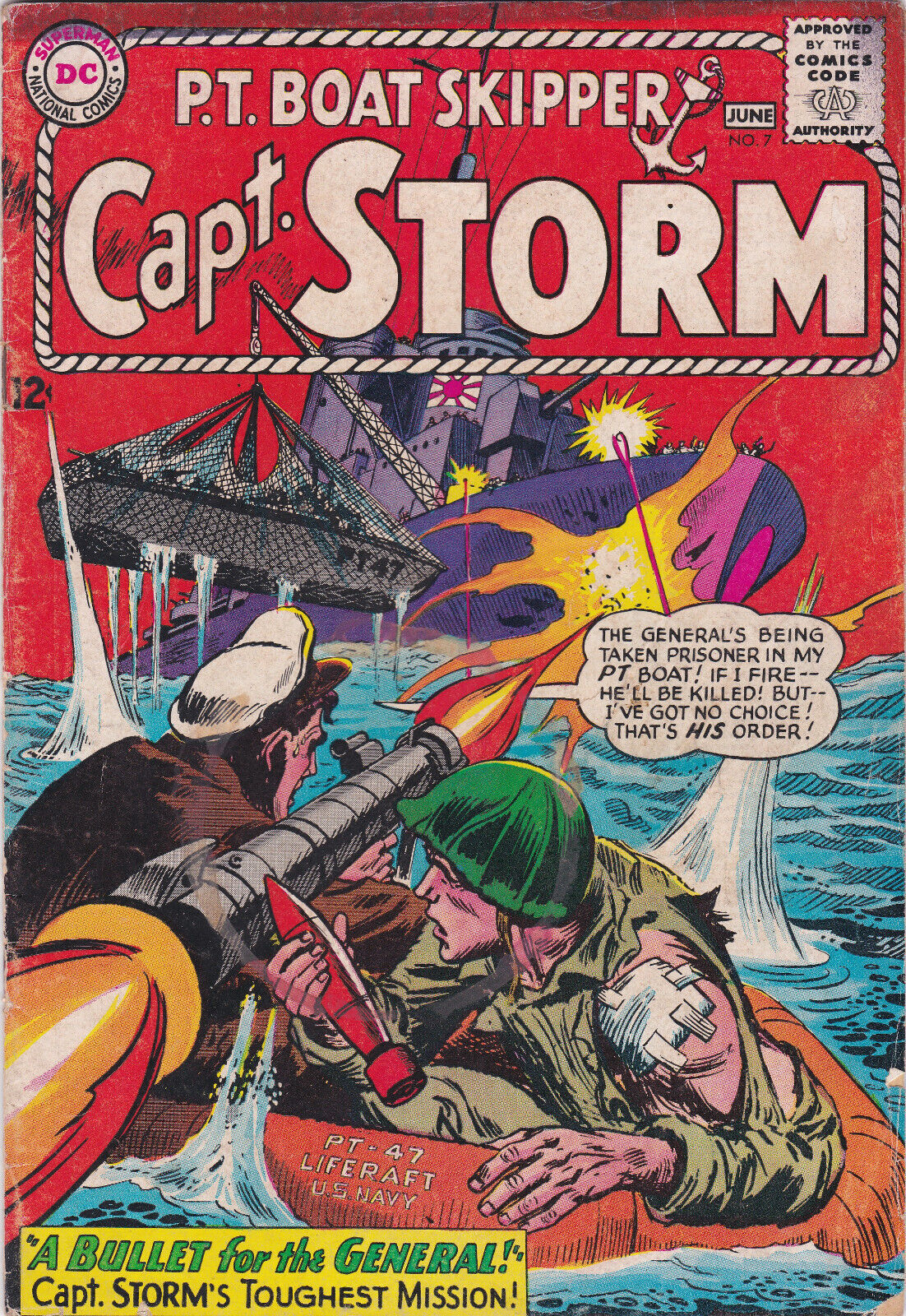 DC Comics - P.T. Boat Skipper Capt. Storm #7 Aug. 1965 VG+