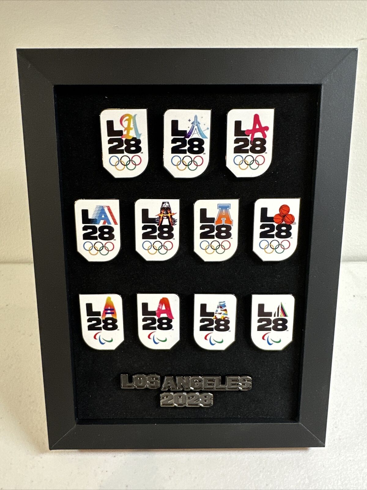 LA 2028 Summer Olympics Pin Set 11 pins with Frame - Very Rare Los Angeles