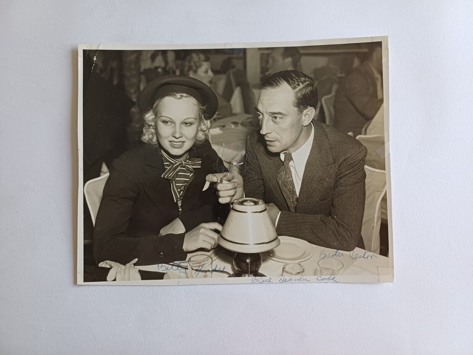 Buster Keaton on Date with Betty Andre at Blue Heavan Cafe Rarely Seen Photo 6x8