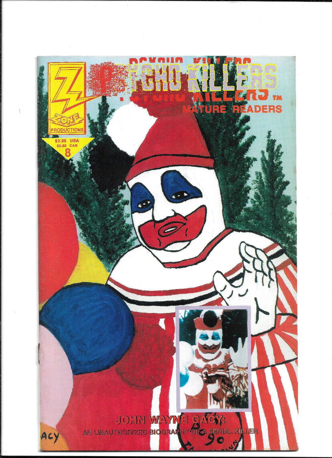 PSYCHO KILLERS #8 GACY CLOWN COVER 1992