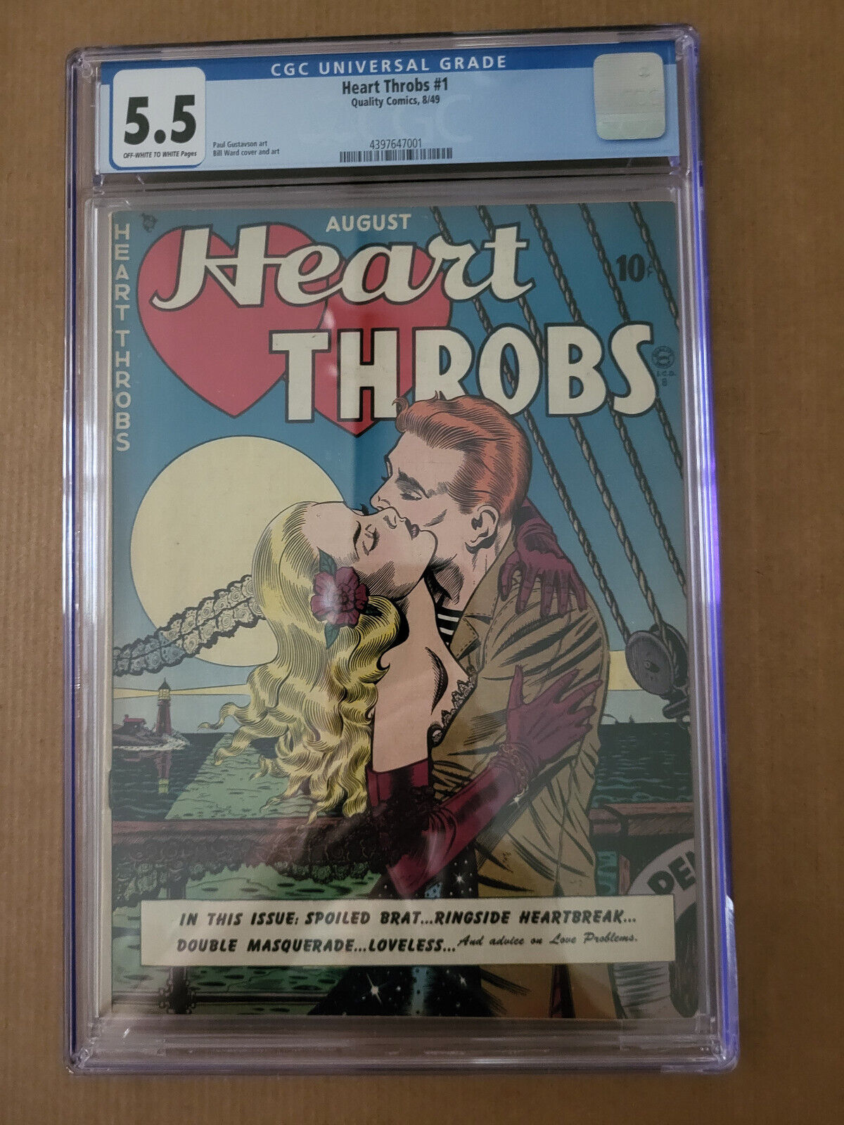 Heart Throbs 1 CGC 5.5 Bill Ward art, Quality Comics 1949
