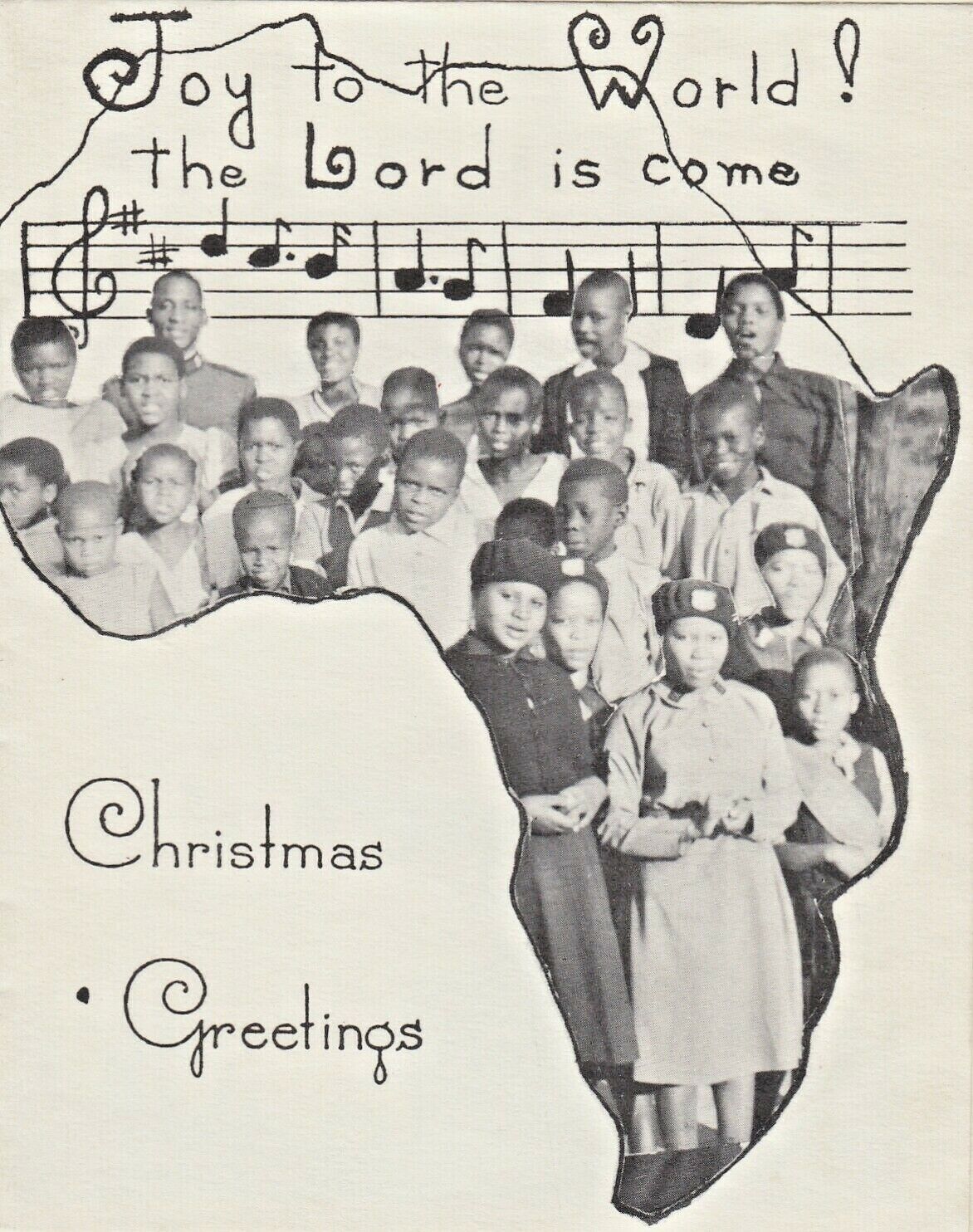 Vintage Greeting Card  CHRISTMAS   YOUNG PEOPLES CHOIR    SOUTH AFRICA 