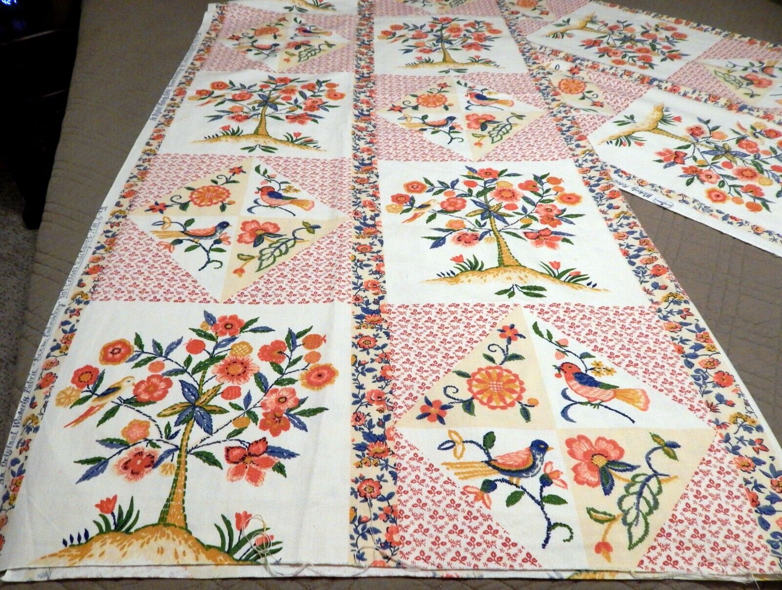 Vintage Waverly Fabric Keene Embroidery 3 yards by 48\