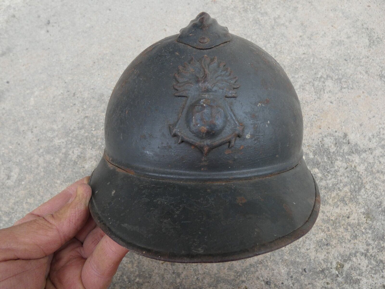 WW1 Original French Colonial Troop Helmet Mle 1915 without Liner
