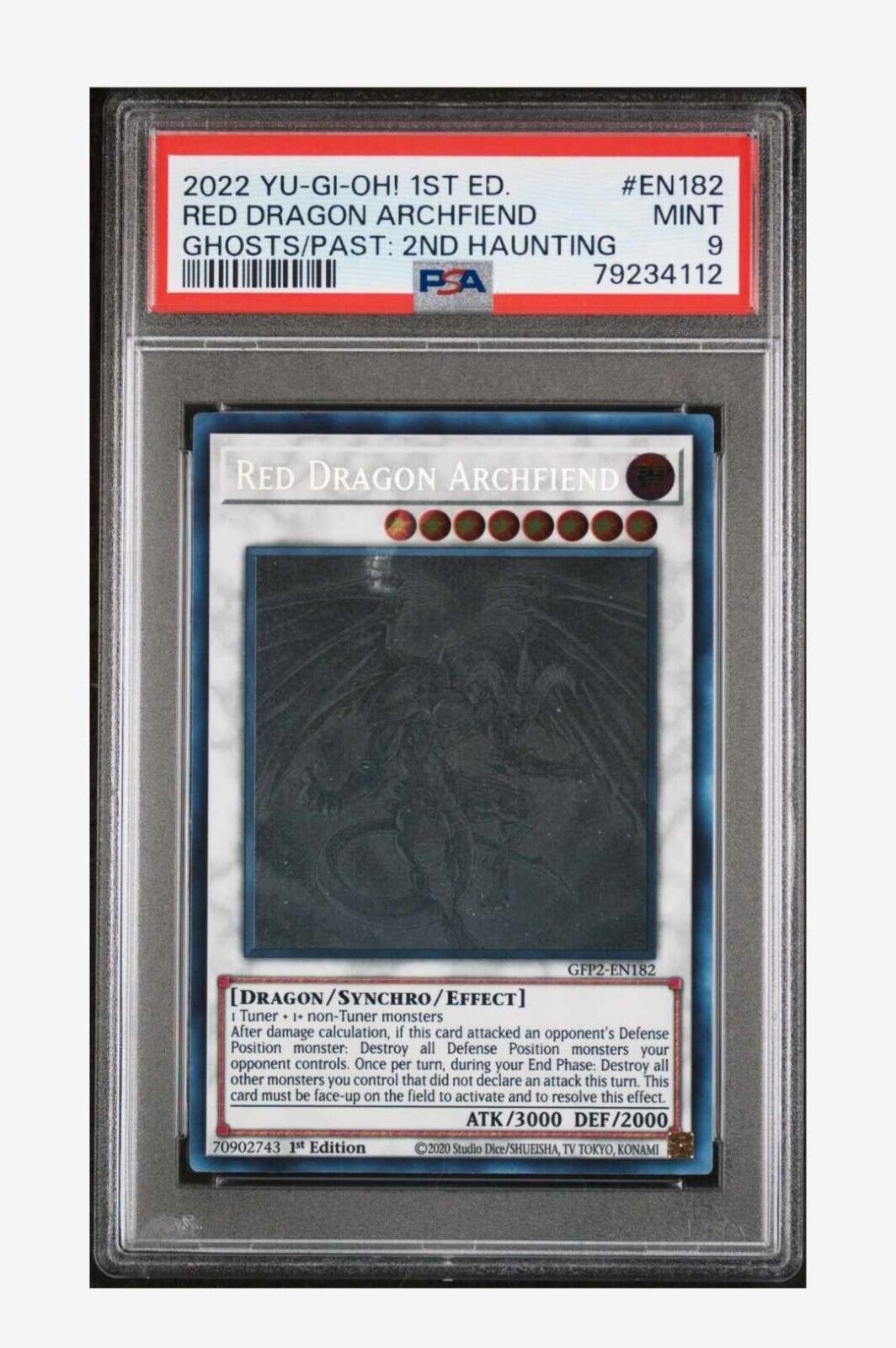 2022 Yu-Gi-Oh 1st Edition Ghosts/Past: 2nd Haunting Red Dragon Archfiend PSA 9