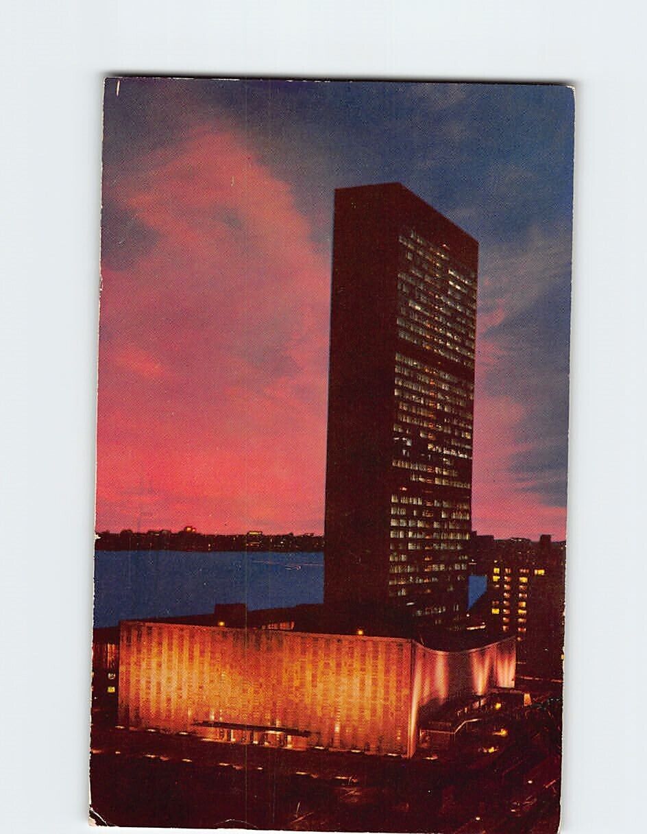 Postcard Panorama of the United Nations Building Along Manhattan East River NY