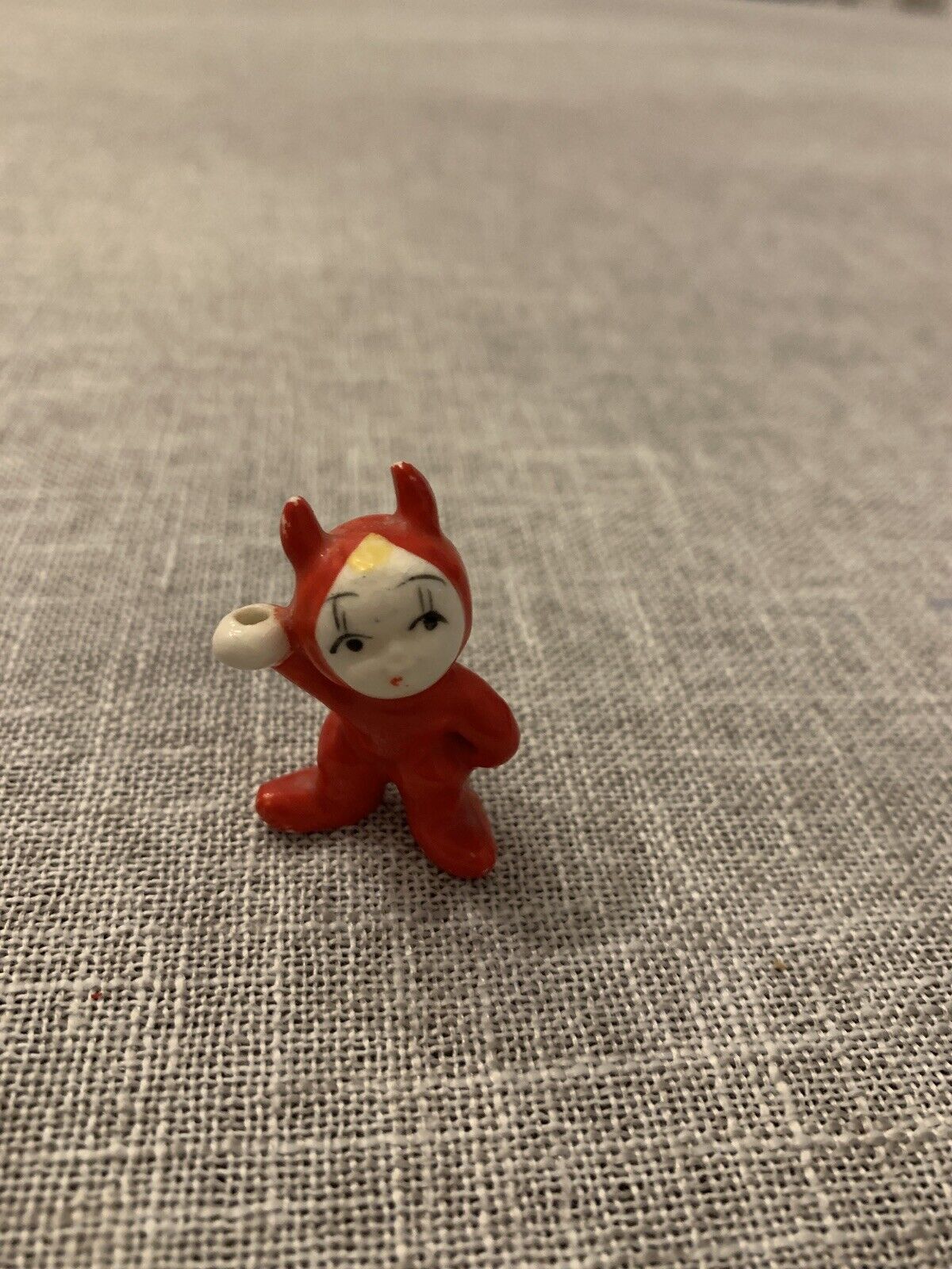 Vintage Pixie Elf Red Devil Japan Miniature Figurine Ceramic Mid Century Kitsch