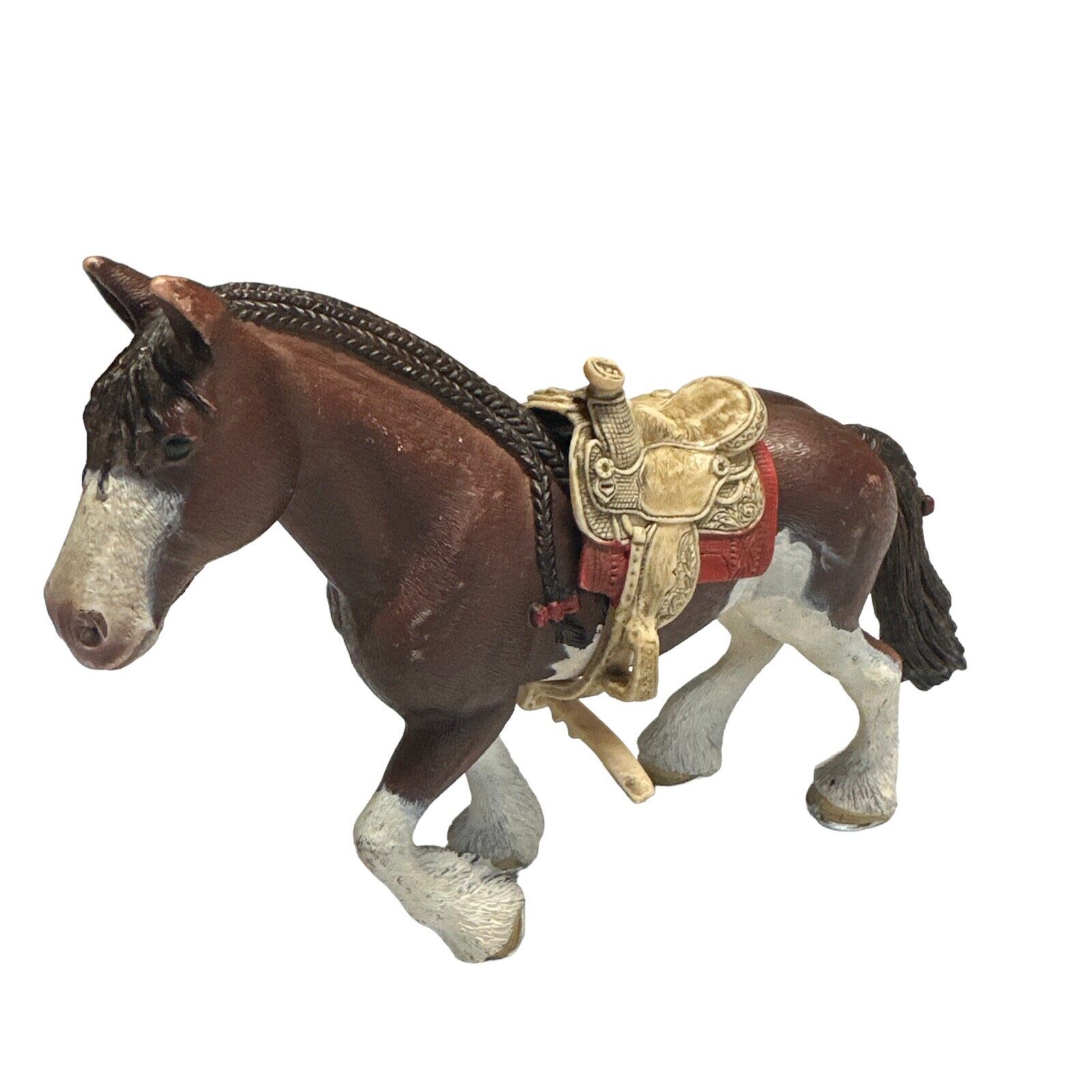 Schleich Am Lines 69 Horse - Brown And White - With Saddle 