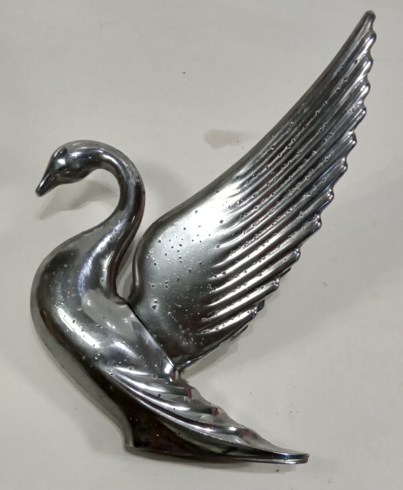 Vintage Large Packard Style Flying Swan Hood Ornament Chrome Rat Rod Kustom
