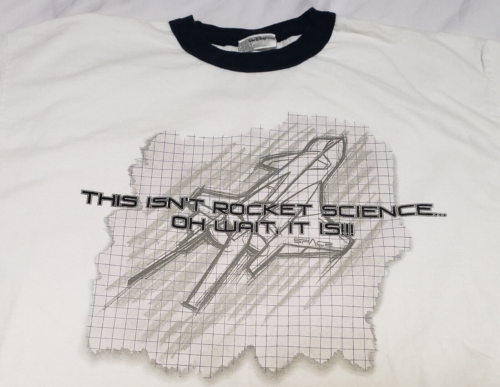 Rare Vintage Walt Disney World Mission Space Rocket Science Ringer T Shirt XL