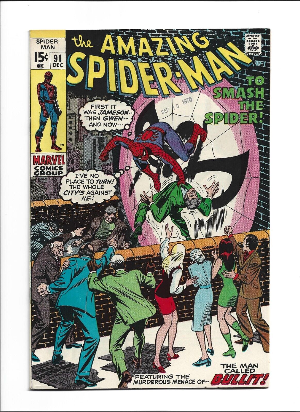 The Amazing Spider-Man #91 (Dec. 1970, Marvel) VF (8.0)