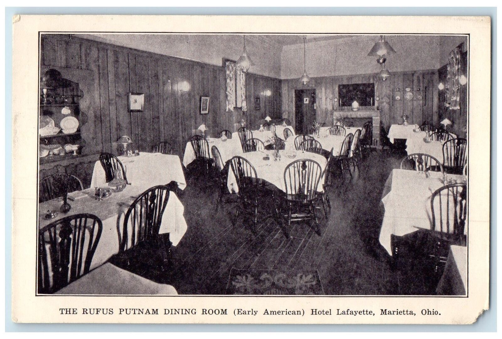 Marietta Ohio OH RPPC Photo Postcard Putnam Dining Room Interior c1920s Vintage