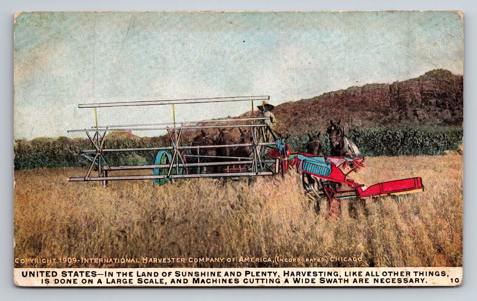 1909 Postcard Advertising International Harvester Company Of America Chicago IL
