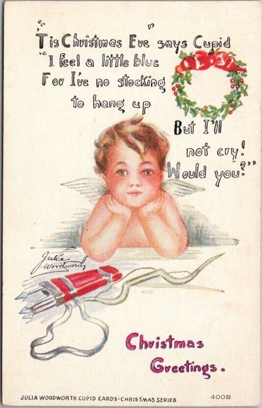 c1910s CHRISTMAS GREETINGS Postcard \