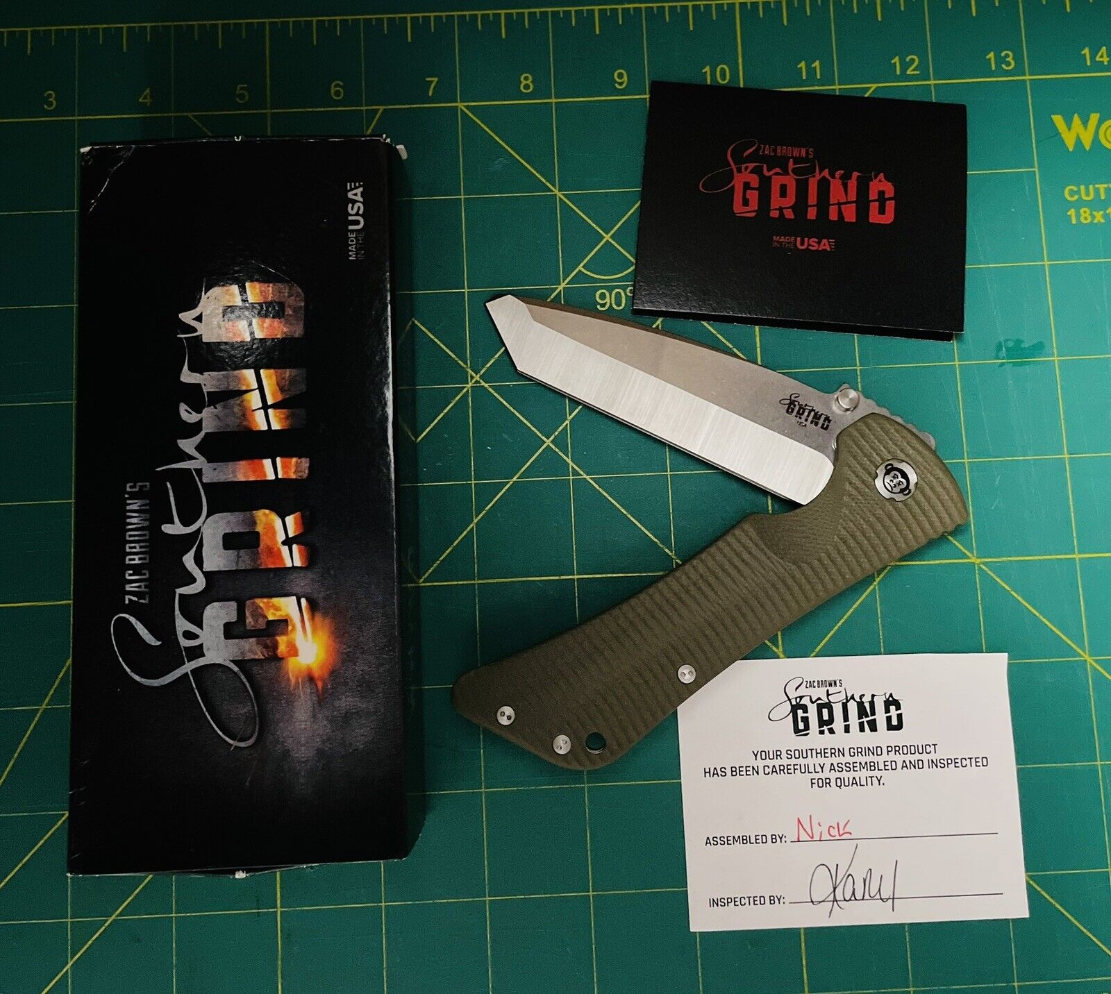 New Southern Grind Bad Monkey Linerlock Tanto Knife. Satin. With G10 OD Handle