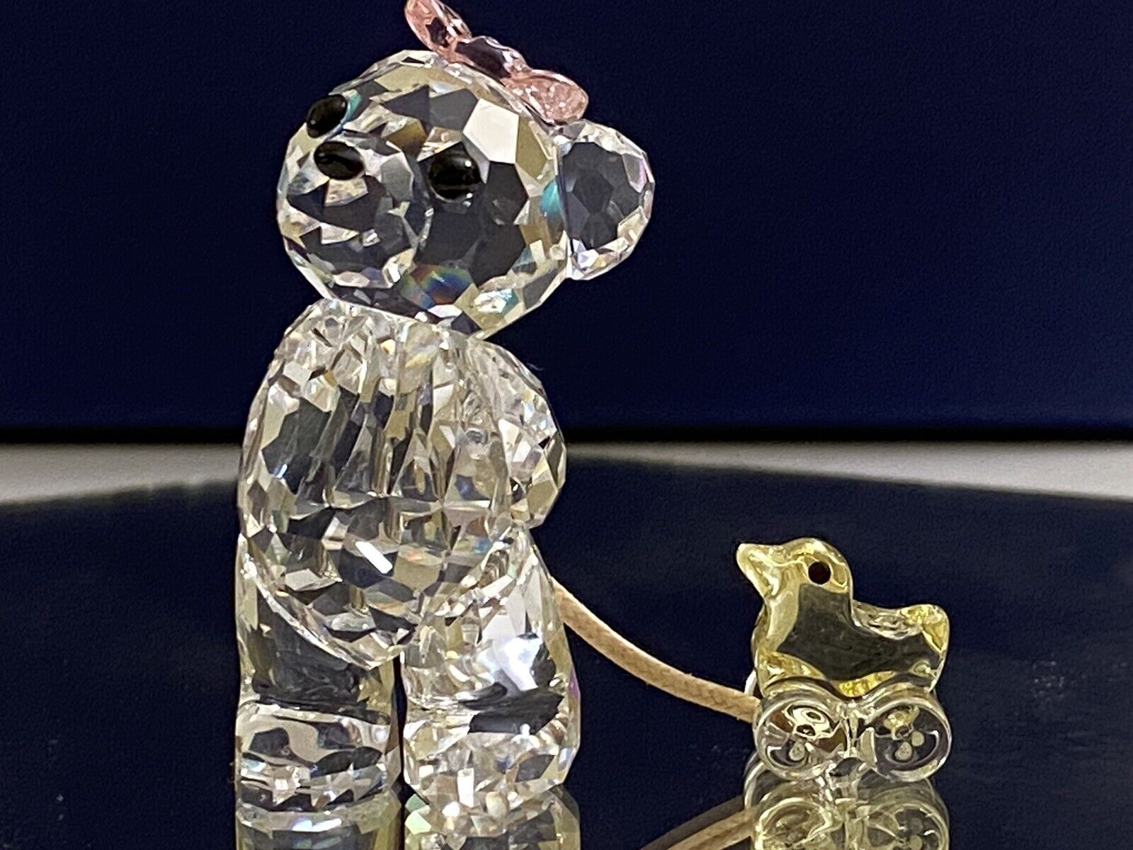 AUTHENTIC SWAROVSKI crystal figurine kris bear it's a girl NEW with MIRROR