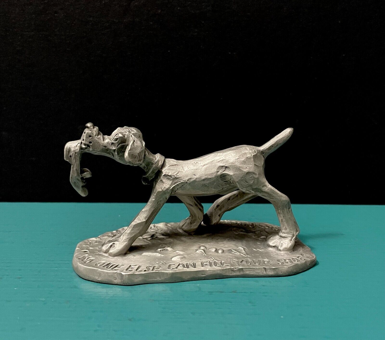 Kraczkowski Hallmark Pewter Labrador Fetching Slipper Puppy Dog Shoe Figurine