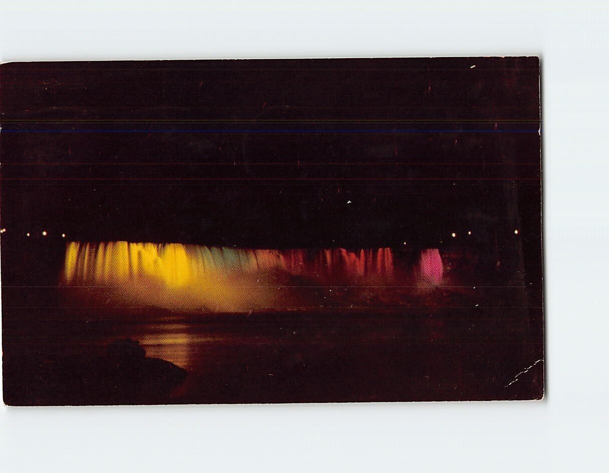 Postcard Illuminated American Falls, Niagara Falls, New York