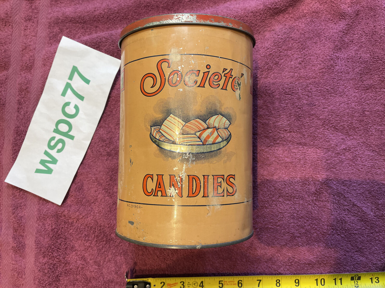 Imperial Candy Co. Seattle USA antique RARE tin LARGE / Société Candies Vintage