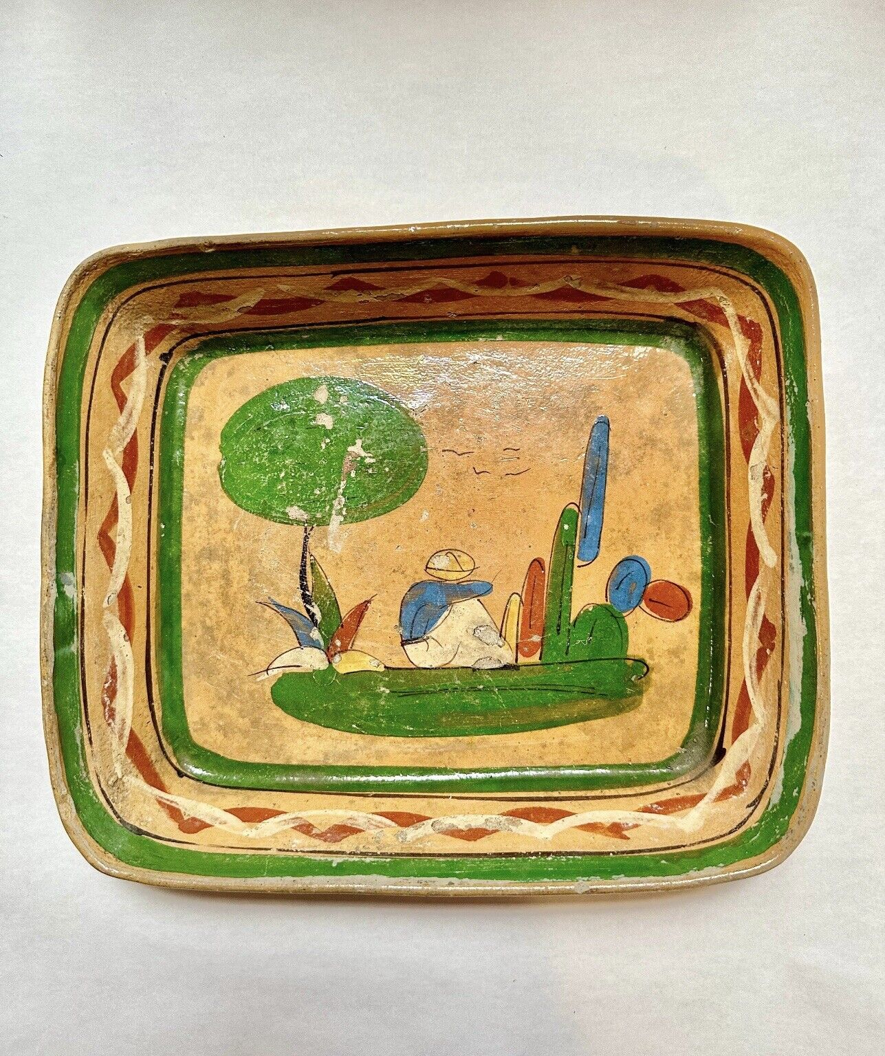 Vintage 1940s Mexican Folk Art Tlaquepaque Terra Cotta Pottery