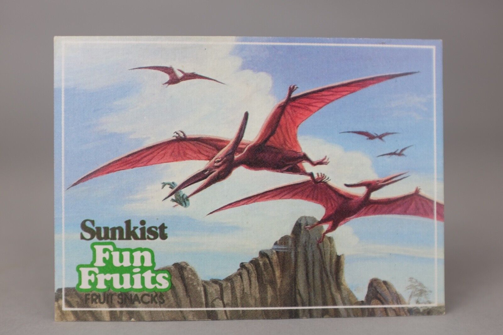 1987 Sunkist DinoFacts Fun Fruits Dinosaur Card # A7 Pterodactyl Food Premium EX
