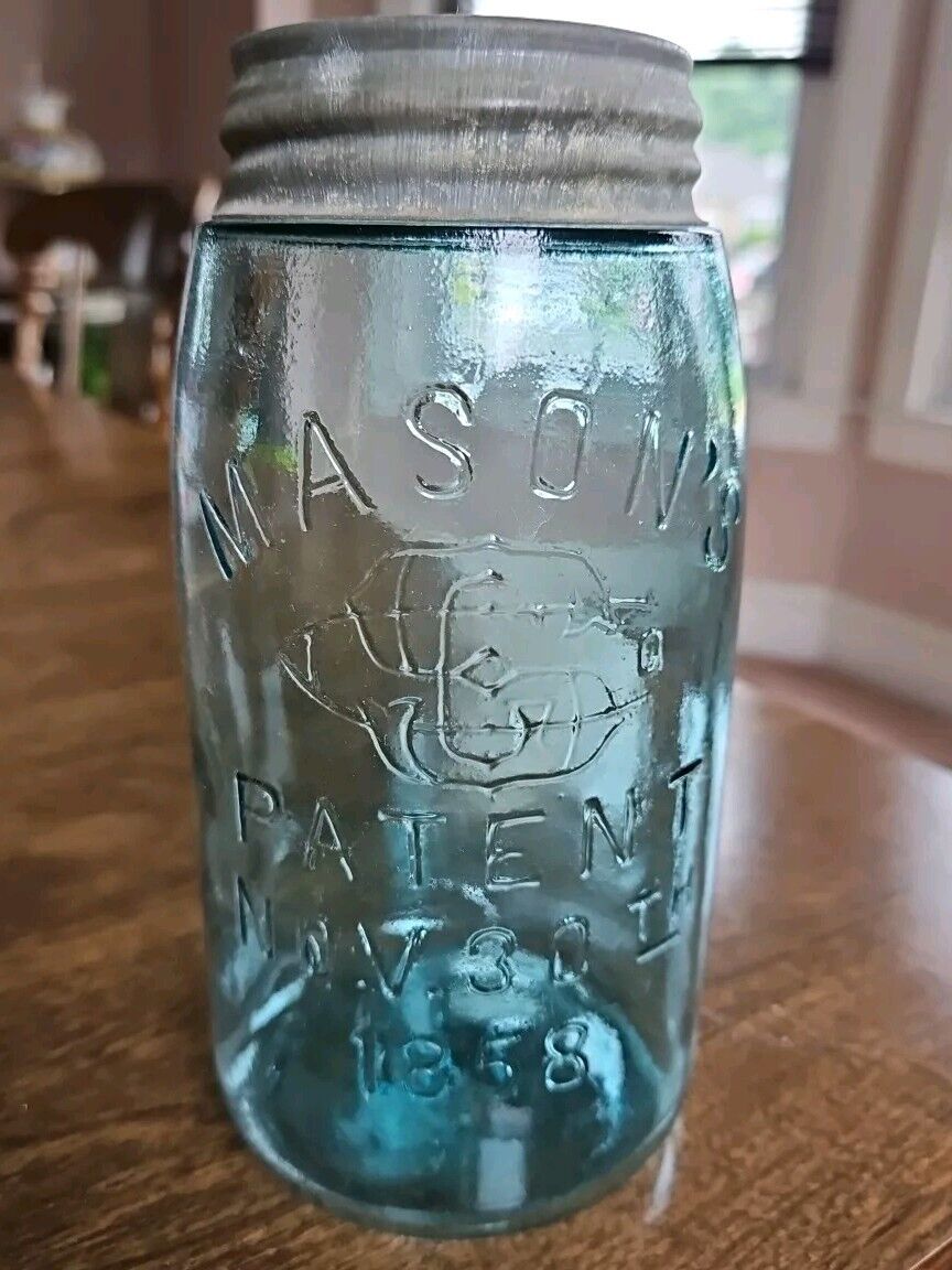 Antique Mason\'s Jar SGC Patent Nov 30 1858 Rare Canning Jar Quart Size #181