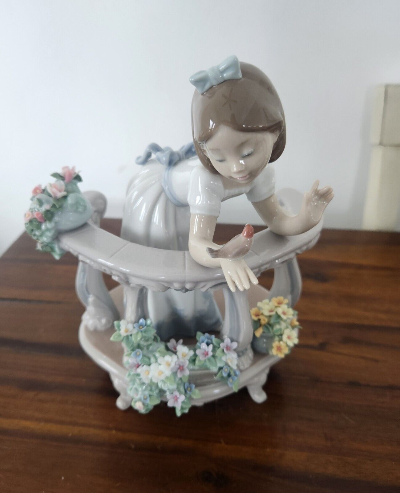 Lladro Spain Morning Song Figurine Statue #6658 Girl/Bird Flowers RESERVED LINDA