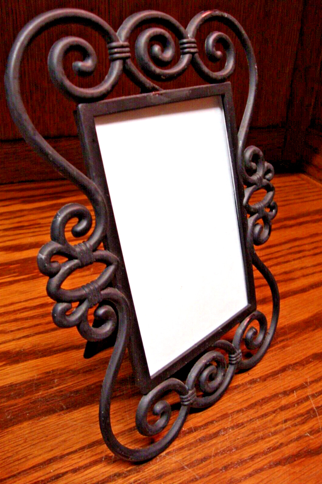 PHOTO FRAME Black Scrolled Ornate Metal Tabletop/Wall  for 3.5\
