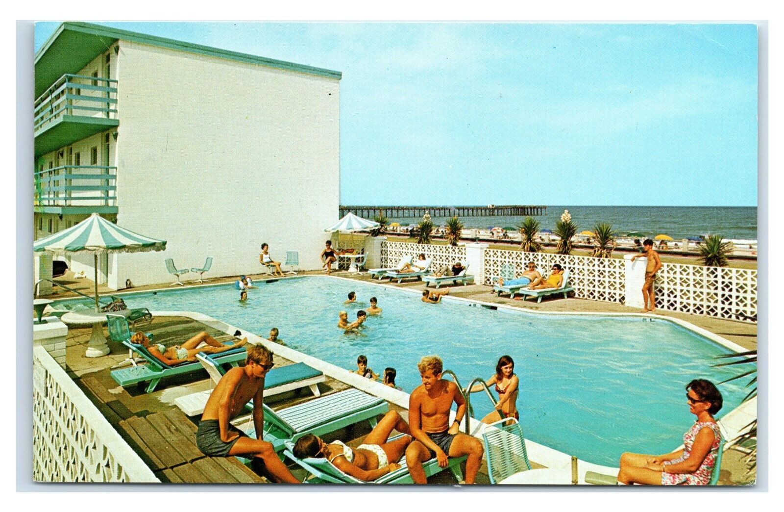 Postcard Bel Harbour Motel, Virginia Beach VA 1970 W5